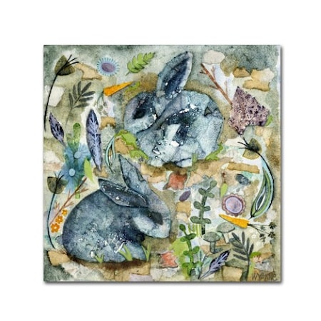Wyanne 'Rainy Day Rabbits' Canvas Art,18x18